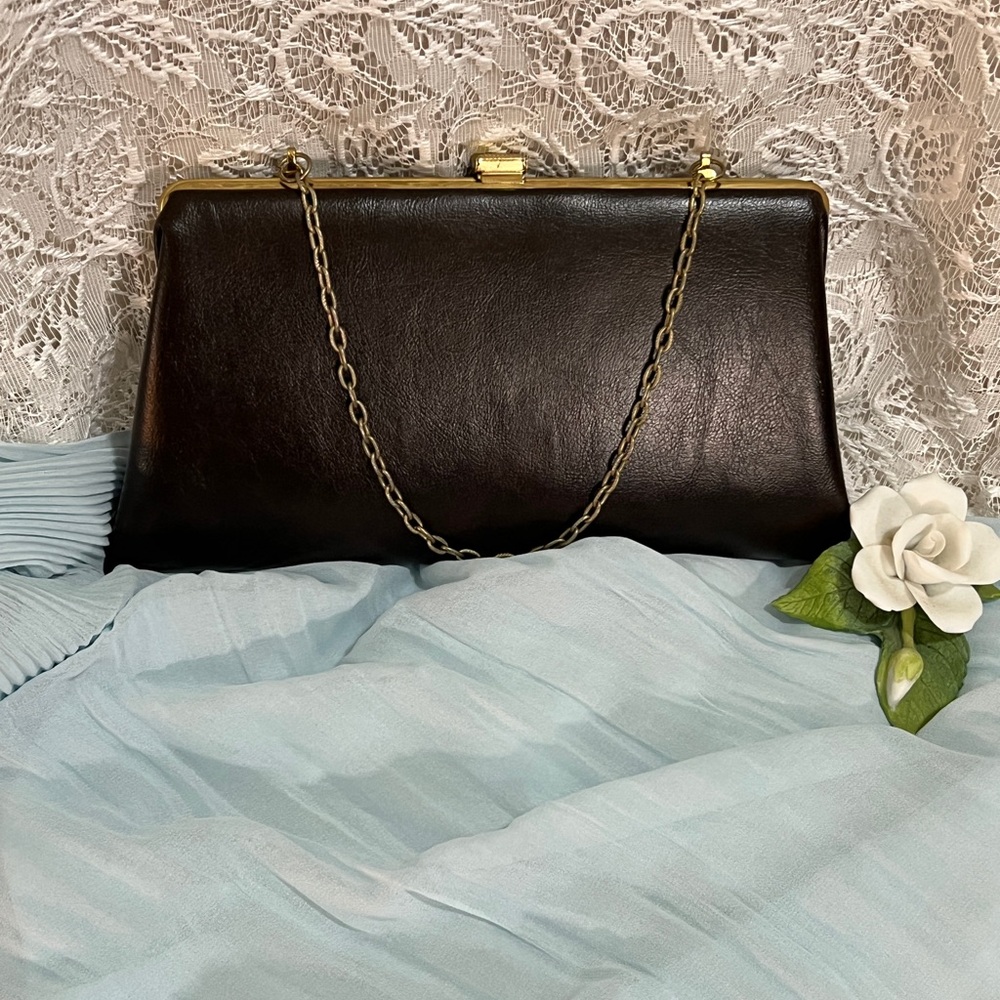 Vintage 1960’s Brown Leather Clutch Bag